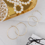 Thin Hoop Earrings for Women - Hypoallergenic 18K Gold Plated Round Hoops