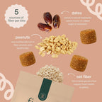 Fiome Fiber Bites - 5g Daily Fiber Supplement - Supports Regularity, Digestion and Gut Health - All Natural Ingredients, Peanut Butter Flavor, 30 Servings