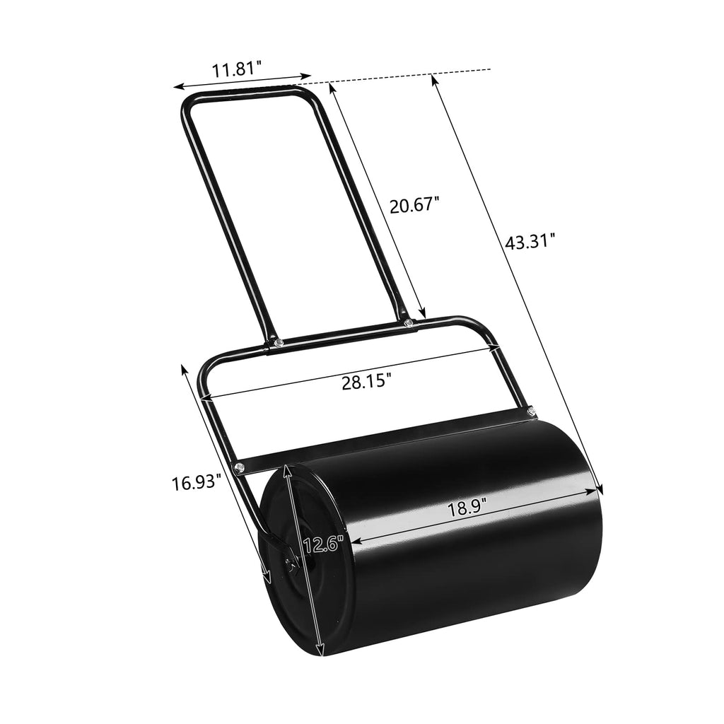 Outvita Lawn Roller, 10 Gallons Water and Sand Filled, Black