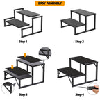 Talustool Hot Tub Step 500LBS Capacity Spa Side Step 2-Step Stairs Edge Spa Step 24” Outdoor RV Step Ladder Support Step Stool Pool Ladder Heavy Duty Steel Pedal
