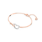Swarovski Hyperbola Women's Bangle Bracelet with a Rose-Gold Tone Plated Bangle, Clear Crystals and Lobster Clasp
