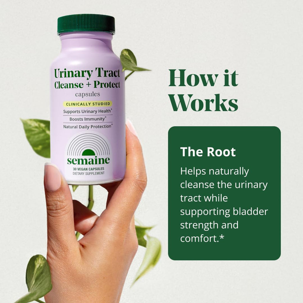 Semaine Urinary Tract Cleanse & Protect - 30 ct, Bladder Support Supplement for Women, Flushes Urinary Tract. Combines Cranberry Proanthocyanidins with Hibiscus