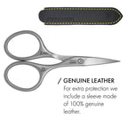 GERMANIKURE Professional Nail Cutter Scissors - FINOX Stainless Steel Nail Scissors - Curved for Nail Tips - Manicure Tools in Leather Case - Ethically Made in Solingen Germany - 4704