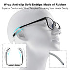 Missfive Versatile Progressive Multifocus Reading Glasses Men, Advanced Wider Spring Hinges Multifocal Computer Readers with Anti-Slip Soft Rubber Tips, No-Line Anti-Blue Light for Near Range +2.50