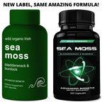 Advanced Bionetix Organic Irish Sea Moss Capsules, Raw Wildcrafted Seamoss Enhanced w/Bladderwrack & Burdock Root Capsules 240 Total Pills Antioxidant Packed. Prebiotic Superfood, Thyroid Support