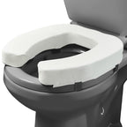 Lunderg Padded Toilet Seat Riser for Seniors - Adds 2 inches. Universal Fit - FIRM Raised Toilet Seat Cushion with High-Density Foam for Enhanced Comfort & Elevation. Post-Surgery Must have (White)