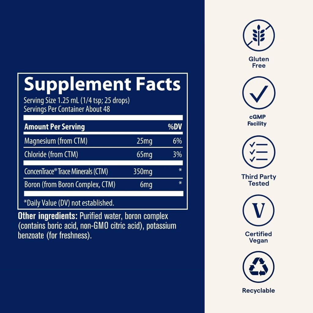 Trace Minerals Ionic Boron - Liquid Ionic Boron Supplement for Daily Health Support - Bone, Muscle & Connective Tissue Support - Healthy Mindset - Vegan & Gluten-Free - 2 fl oz (48 Servings)