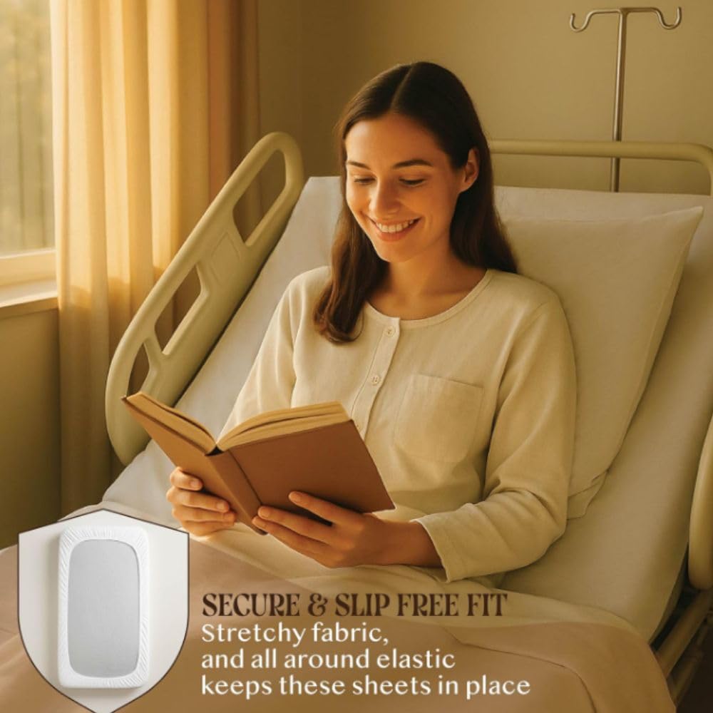 BLISSFORD 36 Pack Fitted Hospital Bed Sheets for Home Use, 36 x 84 x 12
