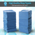 Simpli-Magic Premium Shop Towels 14”x12”, Commercial Grade Blue, 50 Pack