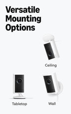 Ring Indoor Cam 2K, Retinal 2K for crisp video, 6x Enhanced Zoom, Night Vision, Home and business security, White