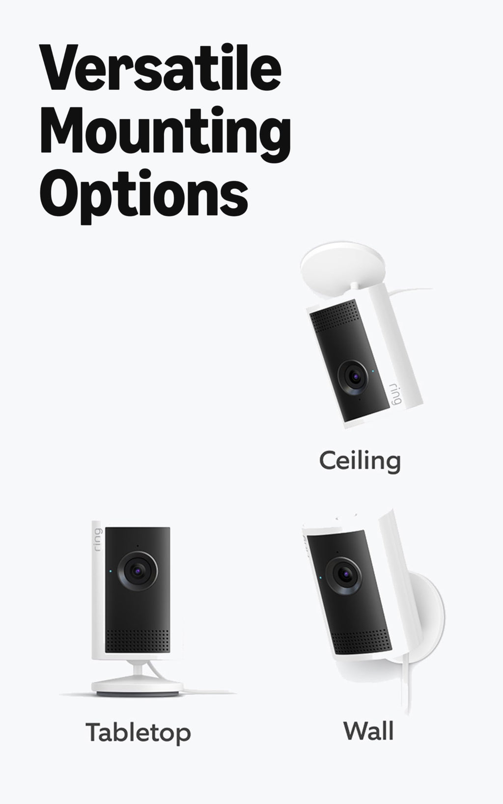 Ring Indoor Cam 2K, Retinal 2K for crisp video, 6x Enhanced Zoom, Night Vision, Home and business security, Black