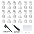 MiniFit Power Domes for Oticon Hearing Aids - 8mm Replacement Domes for Oticon Mini RITE Hearing Aids with Cleaning Brush Tools Kit and Carry Case (8mm)