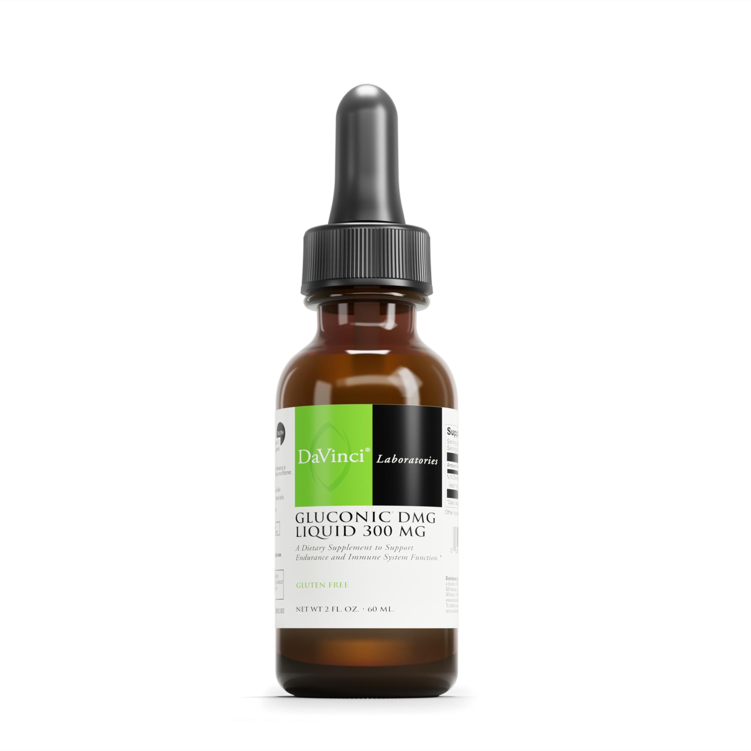 DAVINCI Labs Gluconic DMG Liquid 300mg - Helps Support Immune System, Muscle Function, Heart Health & Brain Health* - 2 fl oz (60 Servings)