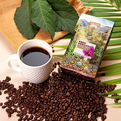 Java Planet Organic, Peru Single Origin Medium Dark Roast, Smooth Full Flavored Organic Coffee Beans, Low Acid, Whole Bean Coffee, Smithsonian Bird Friendly 1LB Bag