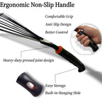 2 Pack Small Hand Rake for Gardening, Mini Leaf & Shrub Rake with Durable Steel Tines, Ergonomic Non-Slip Handle for Flower Beds, Lawn, Leaves & Yard Cleanup