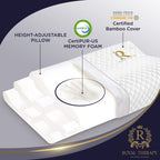 Memory Foam Pillow, King Cervical Pillow for Neck Pain, Contour Pillow, Neck and Shoulder Pain, Side Sleeper, Back and Stomach Sleeper