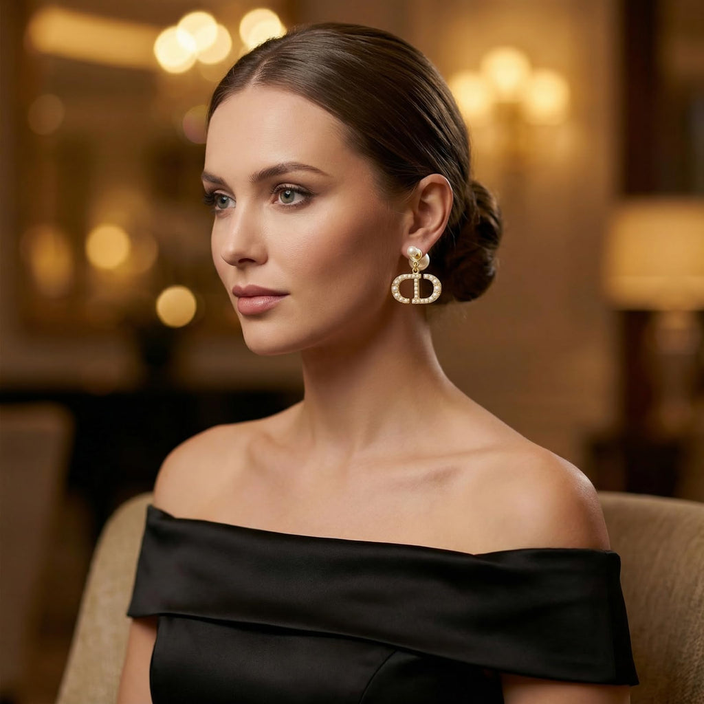 Merlinae 18K Gold Plated Copper Pearl Earrings Non-Allergenic Birthday Gift Baroque Exquisite Jewelry Shining And lustrous Earrings For Women