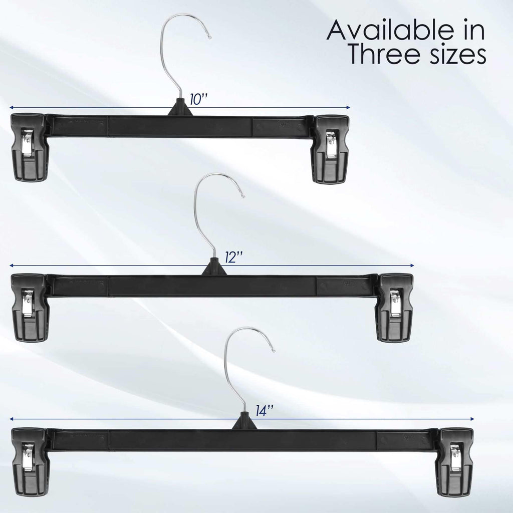 Hanger Central 12 inch 30 Pack Pants Hangers Slim Plastic Black