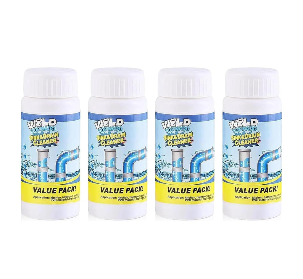 Sink & Drain Cleaner Powder - Pipeline Dredging Agent for Kitchen & Bathroom (4PCS)