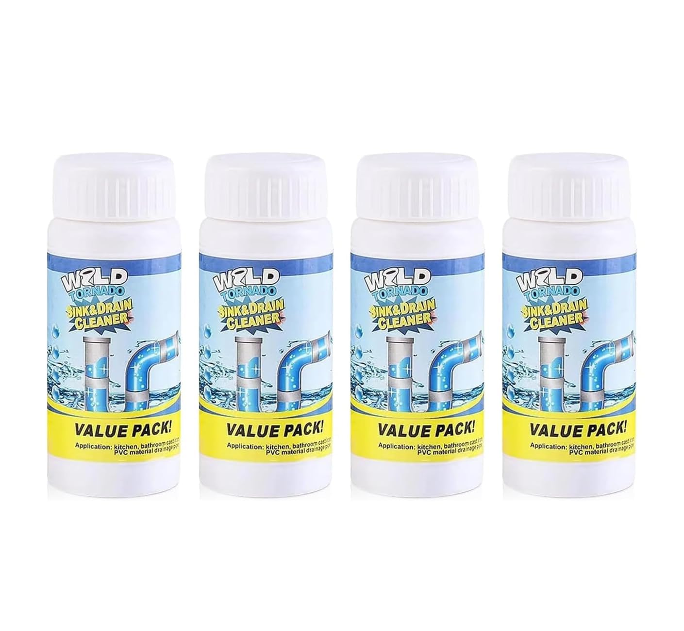 Sink & Drain Cleaner Powder - Pipeline Dredging Agent for Kitchen & Bathroom (4PCS)