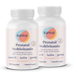 FullWell Women's Prenatal Multivitamin with Lemon Essence - Healthy Pregnancy Support - Contains Choline & Folate - Supports Fetal Growth & Brain Development* - 240 Count (60 Servings, 2 Pk)