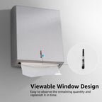 Paper Towel Dispenser Wall Mount - Multifold Trifold Paper Towel Dispensers, Large Capacity Stainless Steel Tissue Holder, Suitable for Bathrooms and Public Places