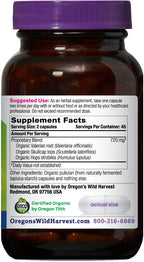 Oregon's Wild Harvest Muscle Relax Organic Herbal Supplement Vegan Capsules with Valerian, Hops and Skullcap - 90 Count