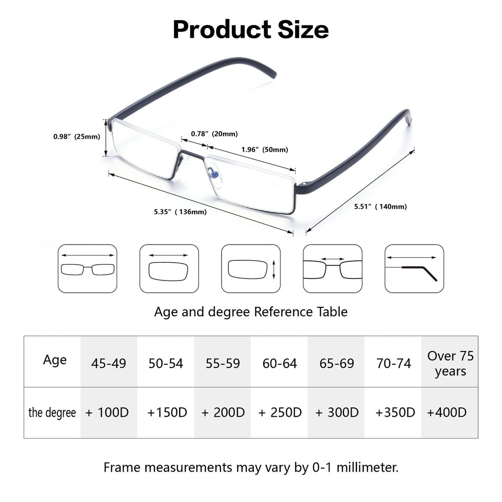 WENS JOOY 4 Pack Reading Glasses for Men Readers Blue Light Blocking with Case (Black, 1.5, multiplier_x)