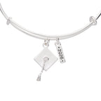 Alex and Ani Graduation 2026 Multi-Charm Bangle, Brass Shiny Silver