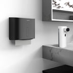 Bertreno Commercial Paper Towel Dispenser Wall Mount Paper Towel Holder Large Capacity C Fold Hand Towel Dispenser Bathroom Tissue Dispenser (Black)