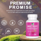 Beet Root Capsules - 1300mg Beetroot Powder Capsules for Daily Wellness Natural Energy - 120Count Pack of 2 Vegan Beetroot Supplement, Athletic Performance, Digestive (2 Pack)