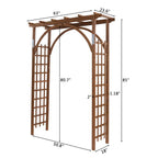 VINGLI 85in Wooden Arbor Garden Arch, Wedding Arch for Ceremony, Wood Trellis for Plant Climbing, Christmas Decor Pergola for Garden Backyard, Lawn