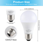 LQ BSDERA 4PK 4000K,Garage Door Opener Light Bulbs, 1500LM Ultra Bright, Minimize Interference, Compatible with Most Garage Door Openers, 12W, 120V, A19 Bulbs with E26 Base