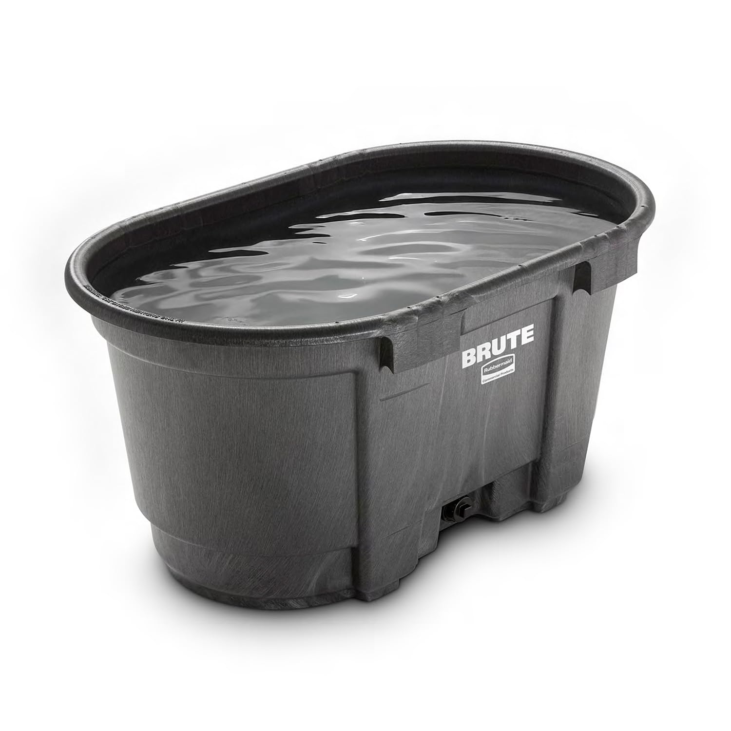 Rubbermaid Commercial Products Stock Tank 100-Gallons Structural Foam Heavy Duty Container for Livestock/Animal/Cattle Feed & Water Outdoor Homemade Pool/Hot Tub/Bathtub & Pet Cleaning/Dog Wash
