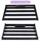 Guitar Pedal Board with Built-in Power Supply 24x1.9x12.5" 3.6LB Pedalboard, Aluminium Alloy Isolated Power Supply Power Pedal with Cable,Charger,40 * 1.2 Inch Self Adhesive Hook Loop Tape Cable Ties