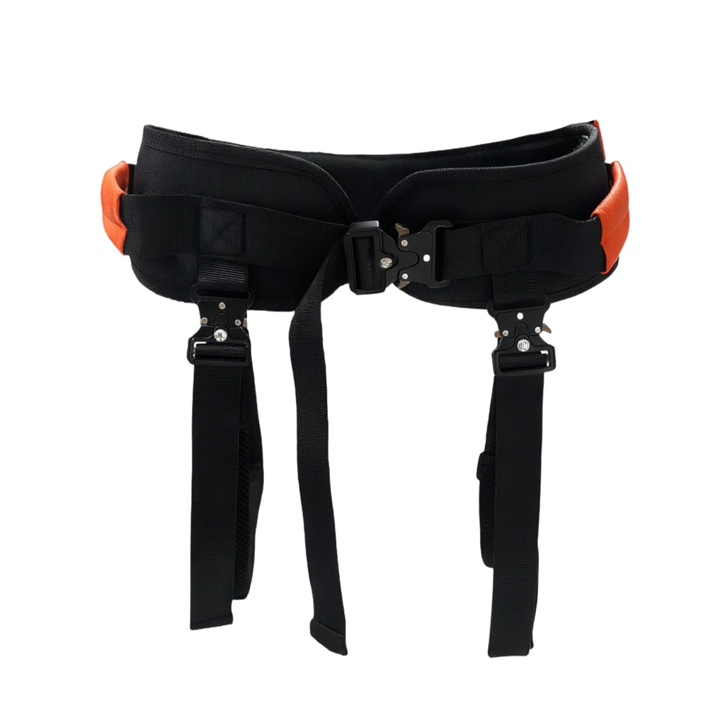 NurtureCare Gait Belt, Upgraded with Metal Buckle & Detachable Leg Straps, 7 Reinforced Handles, Transfer & Lift Belt for Seniors & Elderly, Walking Support and Mobility Assistance (Orange, Medium)