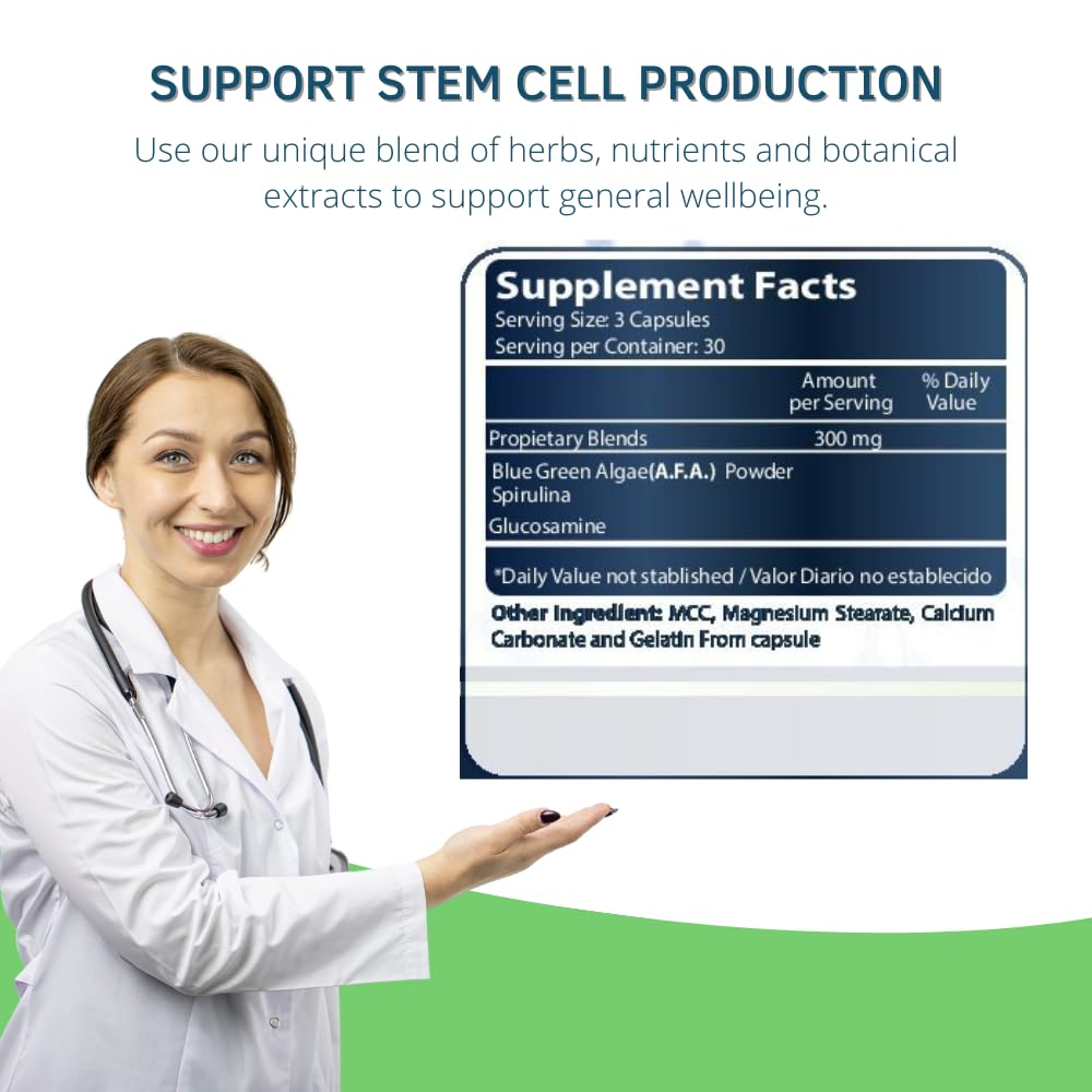 Bioxtron Life AFA Stem Cell Supplement - Joint, Muscle, Immune Support, Energy - 90 Capsules