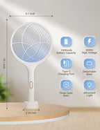 YISSVIC Electric Fly Swatter 4000V Bug Zapper Racket Dual Mode