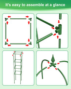 MYMULIKE 2 Pack Garden Obelisk Trellis for Climbing Plants Outdoor & Indoor - 6Ft Rustproof Garden Trellis Plant Support Cage for Vines, Flowers, Vegetables, Roses | Heavy-Duty, Adjustable