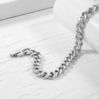 Tuewut Stainless Steel 8mm Cuban Link Bracelet for Men/Women/Boy,Silver/18K Gold Plated 6/6.5/7/8/9 inch Fashion HIP HOP Jewelry Bracelet for Gifts (Silver, 6 Inches)