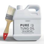 OAIEGSD 32oz 100% Pure Tung Oil for Wood Outdoor with Brush, Safe Food Grade Tung Oil for Wood Finish, Natural Waterproof Sealer Can Used on Cutting Boards, Outdoor Furniture, Butcher Blocks