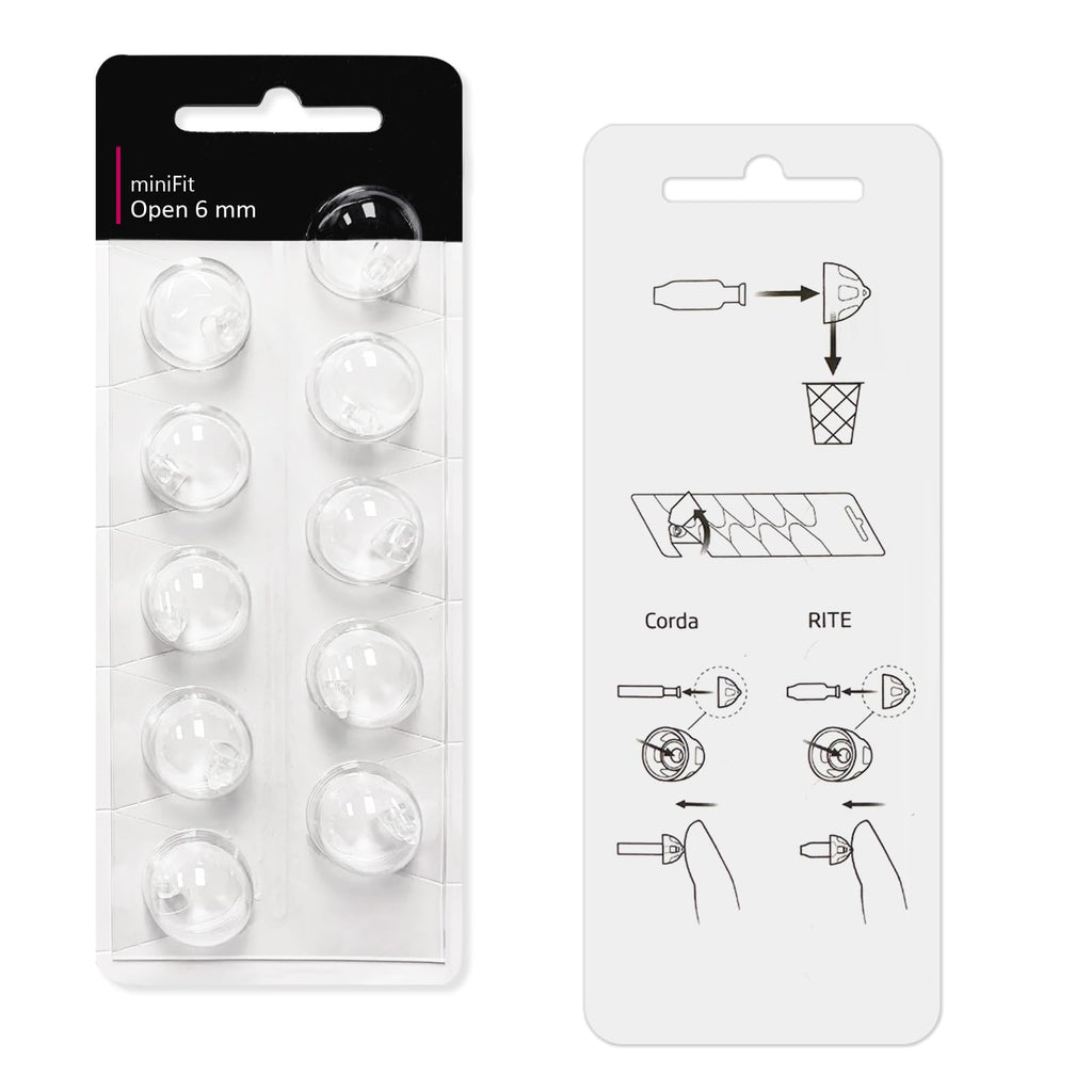 (Open Vent 6mm) Hearing Aid Domes for Oticon Minifit, Oticon Ear Caps Replacements Parts Accessories Domes for Oticon Hearing Aid Supplies Cleaning Kits(30 Pcs)