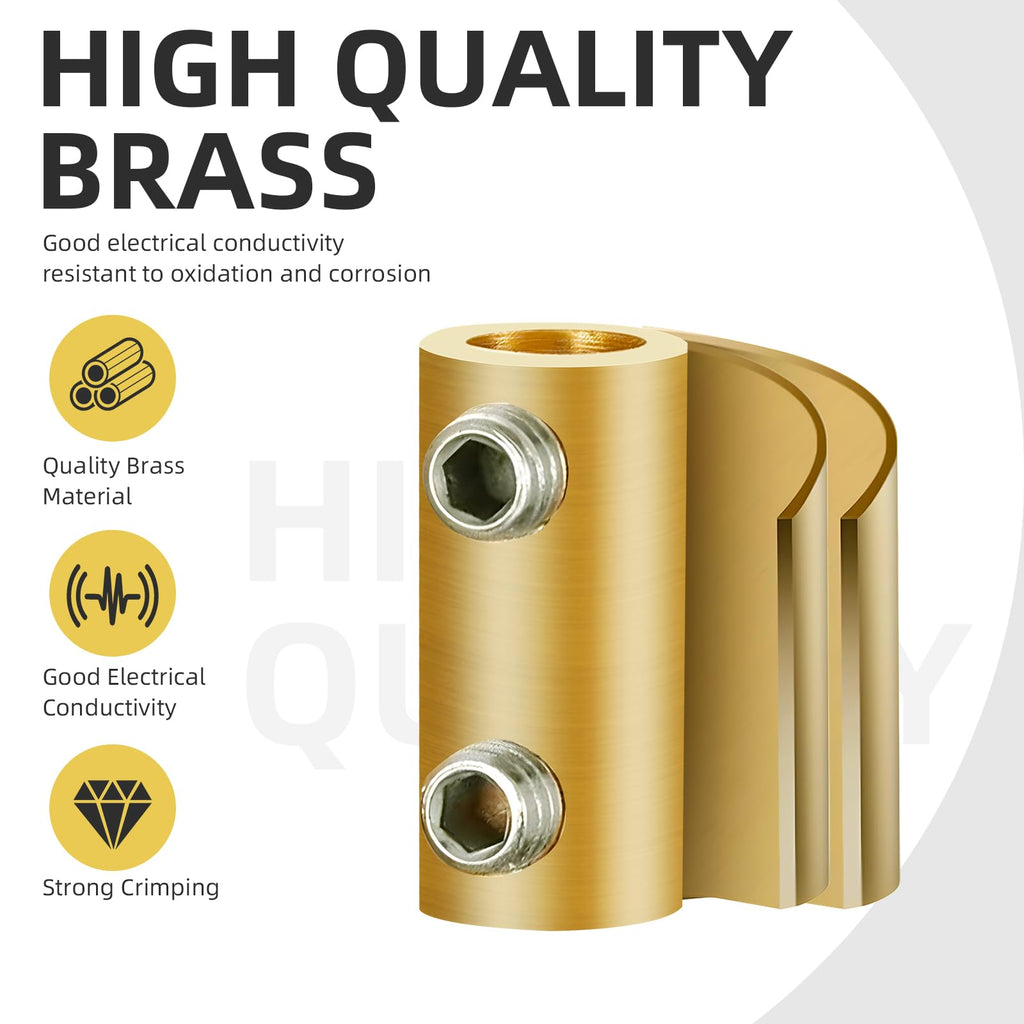 20PCS 6-10AWG 6 8 10 Gauge Wire Connector Nut Kit, 80Amp Screw Quick Wiring Connection Terminal, Splicing Quick Wire Connectors, Circuit Wire Butt Bras Connector with Heat Shrink Tube Wrench