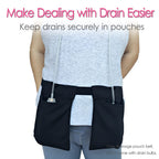 Breathable Drain Holder After Tummy Tuck Mastectomy Drainage Quick Dry Pouch Belt Supplies Mesh Nephrostomy Shower Bag for JP Drains Bulb Breast Post Surgery Black