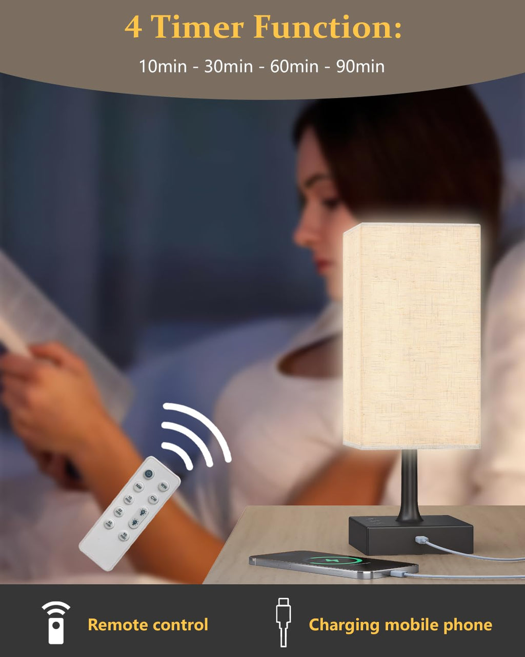 FARRIDE Light Therapy Lamp 10000 Lux Sun Lamp with 3 Color Temperatures, Adjustable Brightness, 4 Timer & Memory Function, Full Spectrum Light, Sunlight Lamp with Remote Control for Home, Happy Life