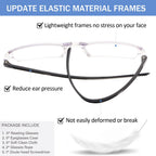 AQWANO Blue Light Blocking Computer Reading Glasses 5 Pack Clear Frame Rimless Readers Anti Glare Filter Lightweight for Women Men, 2.5