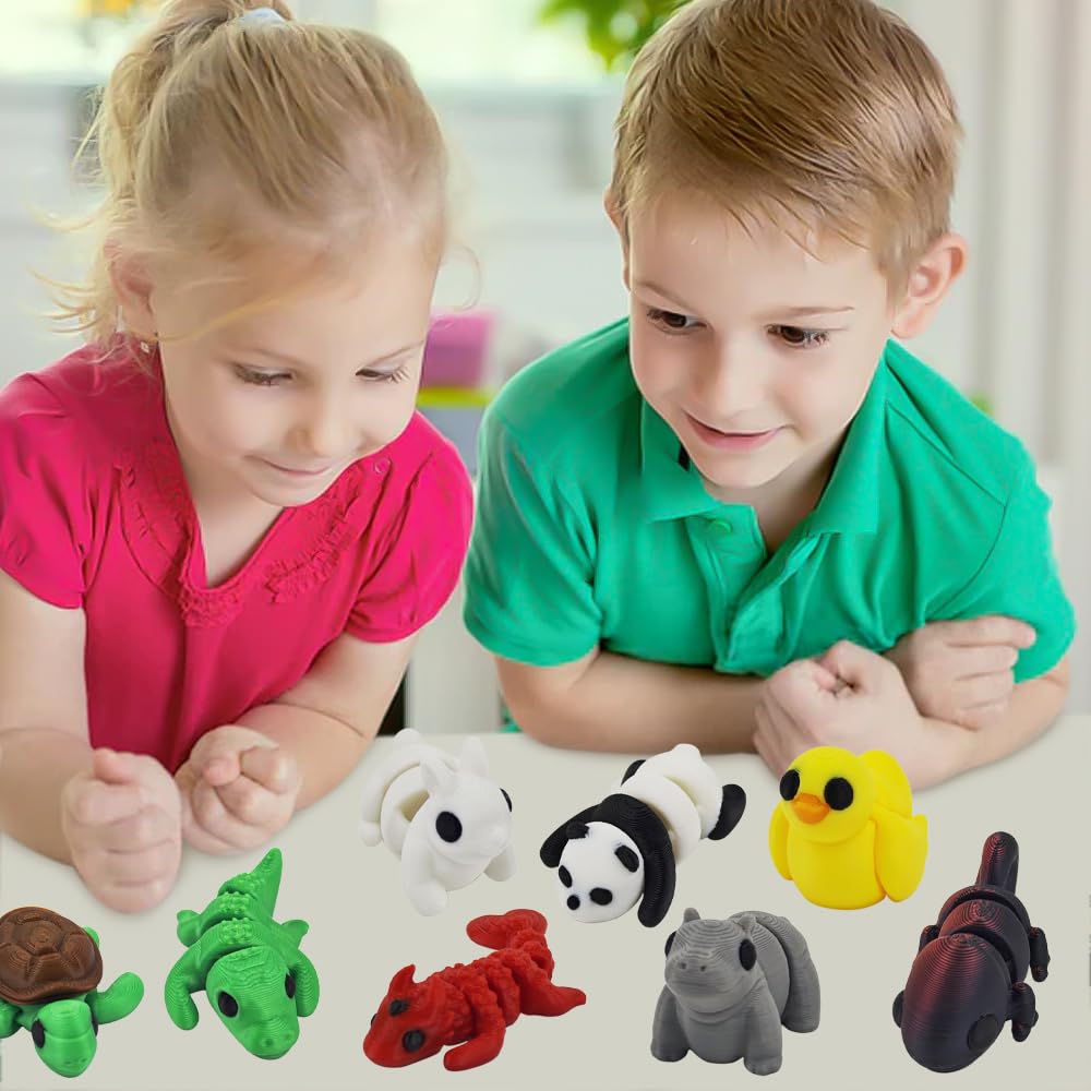25 pcs 3D Printed Animals, Adorable Flexible Fidget Toys, Desk Ornaments Party Favors, Birthday Goodie Bag Stuffers, Great Gift for Boys and Girls Class Reward Graduation Gift