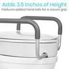 Vive Raised Toilet Seat Riser for Seniors (with Handles) - Handicap Rail Grab Bar Seat for Over Toilet - Elevated Safety for Elderly, Disabled, Medical - Standard