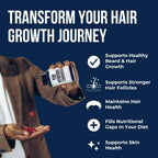 Evan Alexander Grooming My Growth Gummies | Healthy Hair & Beard Growth Support | Stronger Hair Follicles & Better Skin | Strawberry & Coconut Flavor | Vitamins C, D3, B6, B12 & Biotin | 60 Gummies