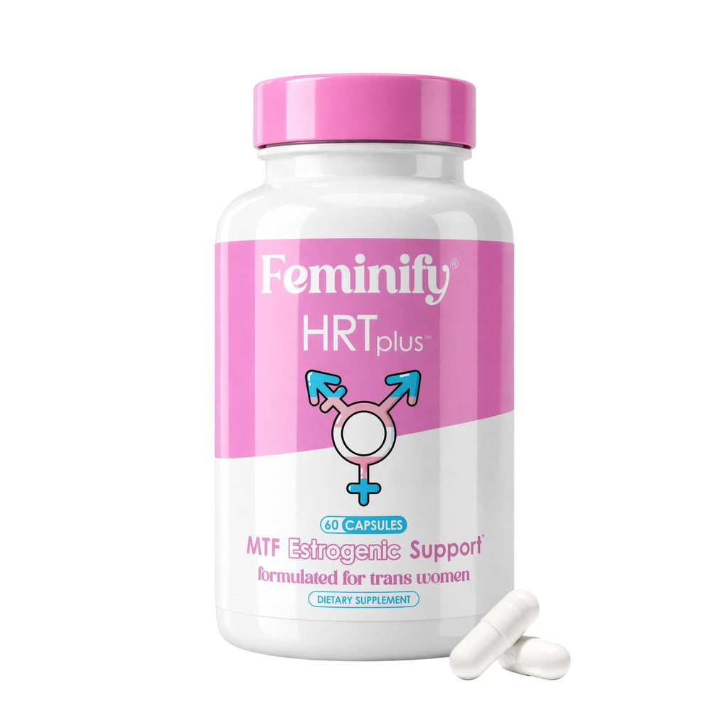 Feminify HRT+ Capsules for Estrogen - Top Bottom Curves Hair Skin Nails Femininity Enhancement - Formulated for MTF Trans Women - 60 Count